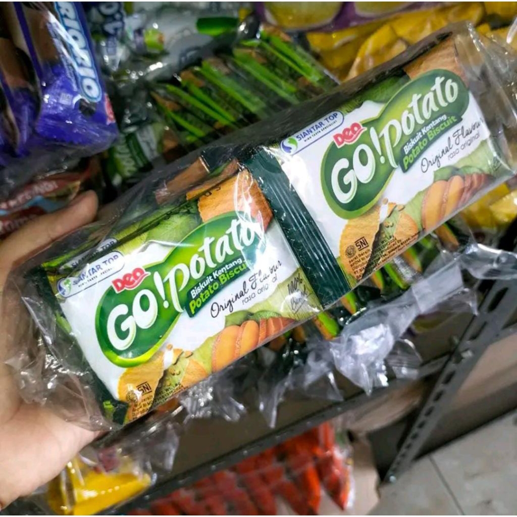 

Deo Go! Potato Go Potato Biscuit Kentang 8gr Isi 10 Pcs Siantar Top Biskuit Kentang Rasa Original Cheese Snack
