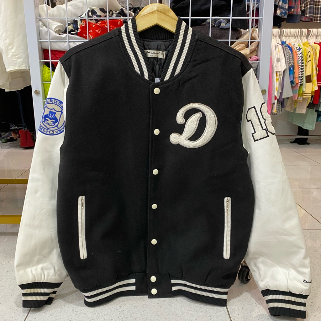 Varsity university leather jacket