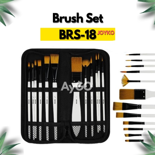 

KODE X69F JOYKO BRUSH SET 12 KUAS LUKIS SET FREE STORAGE BAG JOYKO BRS18