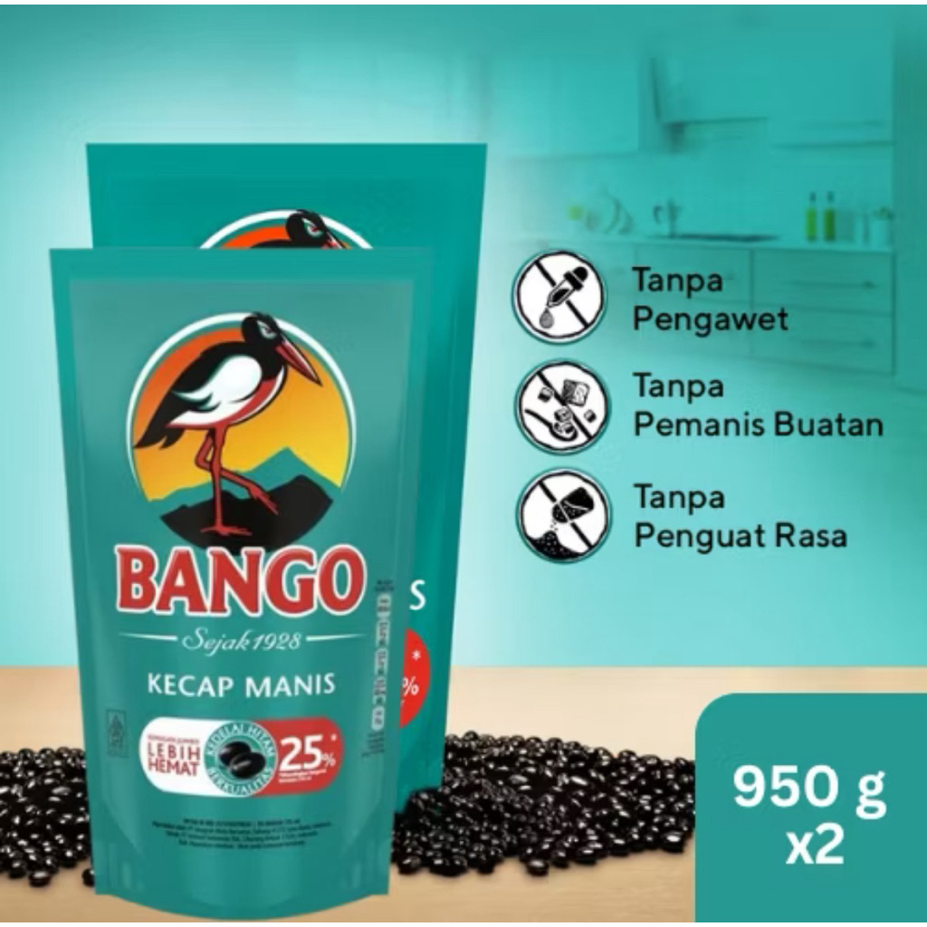 

Kecap Bango Manis Refill 950gr x2 Tanpa Pewarna Makanan [dinastitistore]
