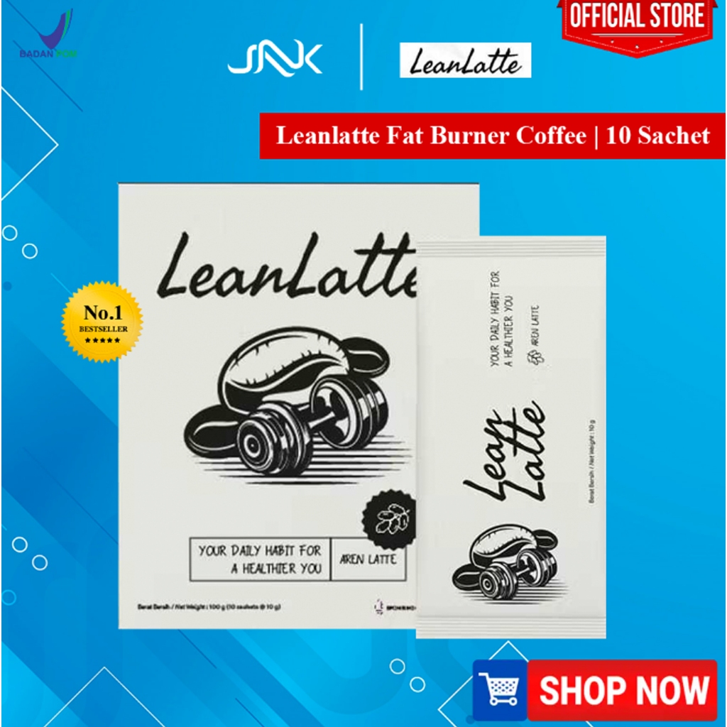 

LeanLatte Coffee Latte 1 Box isi 10 Sachet | Kopi Diet Cutting with L Carnitine Fat Burner Premium