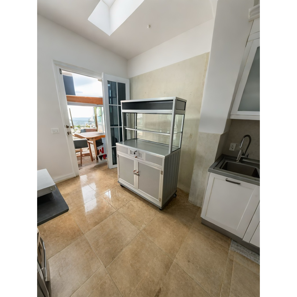 Etalase aluminium buat jualan lauk matang