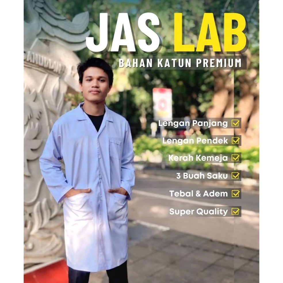 KODE M1O JAS LAB  JAS LABORATORIUM  PRAKTEK  JAS PRAKTIKUM  JAS LAB LENGAN PANJANG  JAS LAB LENGAN P