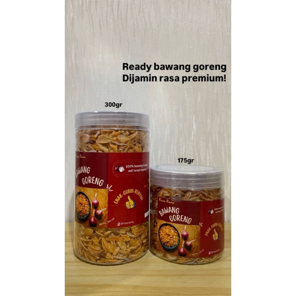 

Bawang Merah Goreng Premium /Original 100% Tanpa Tepung & MSG,Gurih dan Renyah