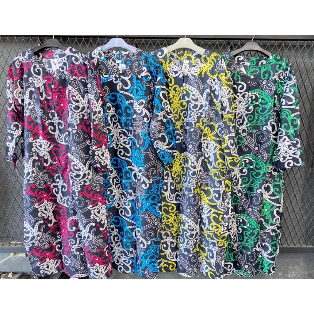 Daster Katun Rayon Lengan Panjang/Daster Katun Rayon Lengan Panjang Motif Kalimantan