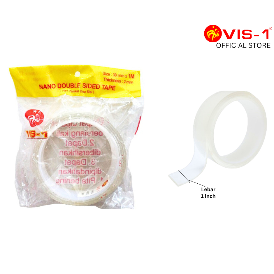 

Nano Double Sided Tape VIS 1\ Pita Perekat Dua Sisi \ 30mm x 1m