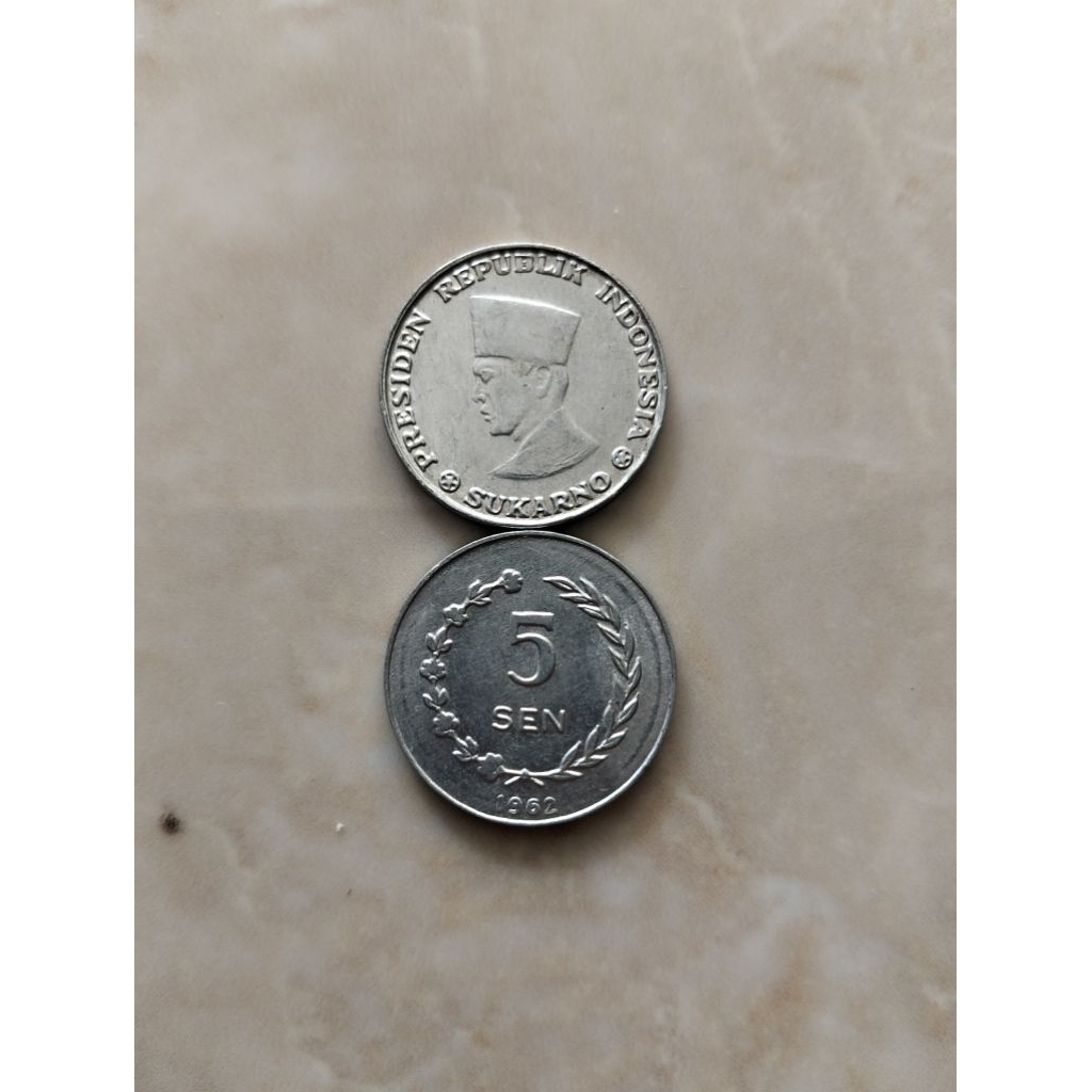 koin Sukarno 5 sen irian barat Soekarno thn 1962 kondisi bagus