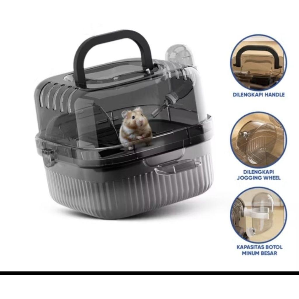 KANDANG HAMSTER PORTABLE 2 TINGKAT / KANDANG HAMSTER