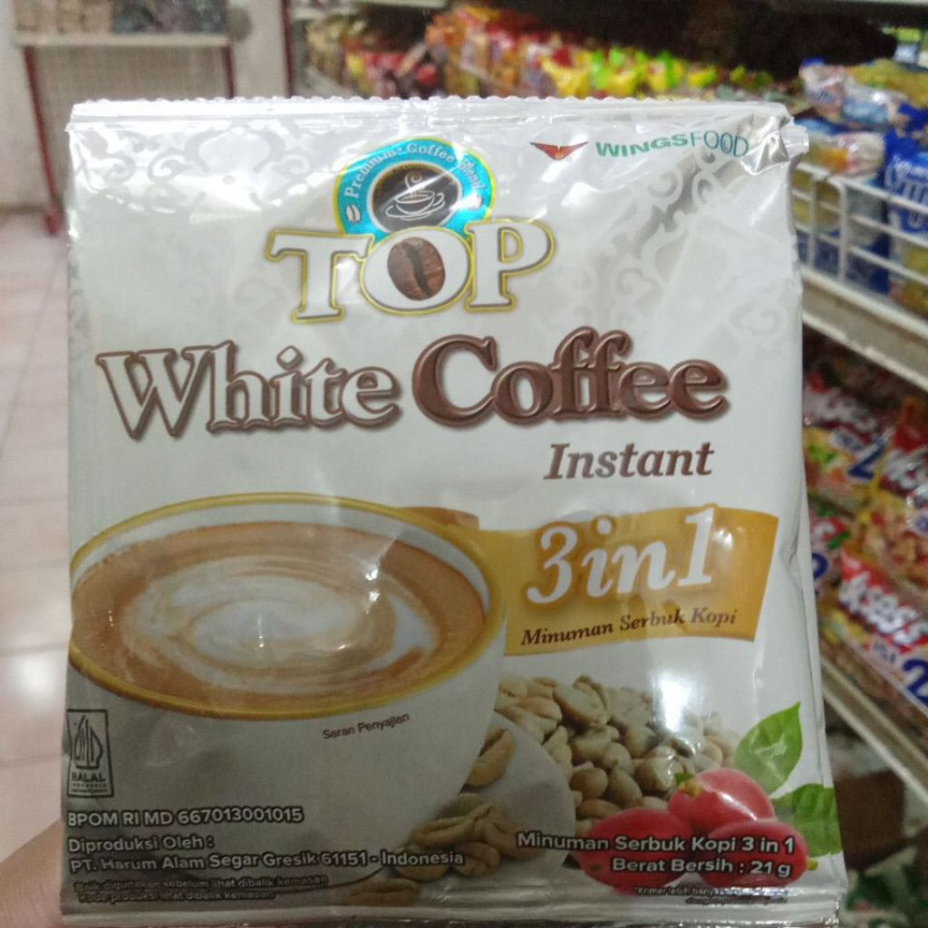 

Top White Coffe 3in1 Instan 21gr Renteng Isi 12 Sachet