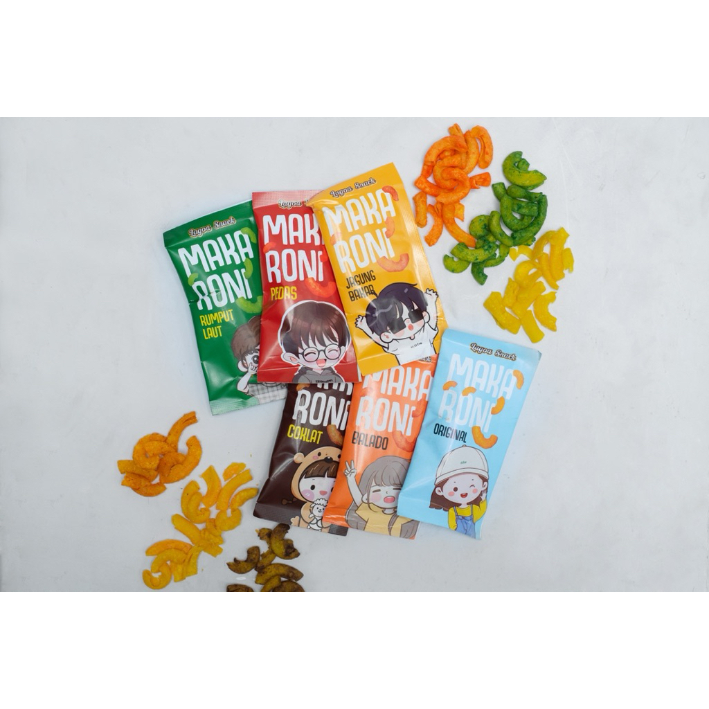 

20 PCS MAKARONI 6 RASA MIX PEDAS COKLAT KEJU BALADO JAGUNG BAKAR DAN RUMPUT LAUT Cemilan Food