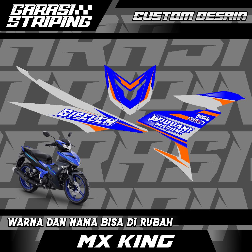 STRIPING CUSTOM VARIASI TRANSPARAN MX KING  STICKER VARIASI MOTIF TERBARU KEREN PINK MAGENTA UNGU