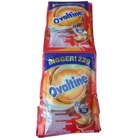 

Ovaltine bigger ! 22gr minuman serbuk malt dan cokelat 1 renteng isi 10 bungkus