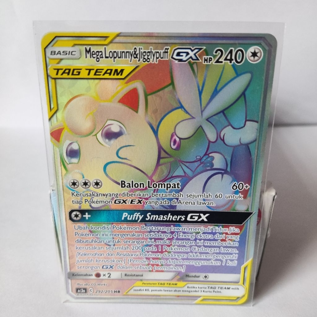 Mega Lopunny & Jigglypuff GX HR Tag Team ac3a 292/205 Pokemon TCG Indonesia