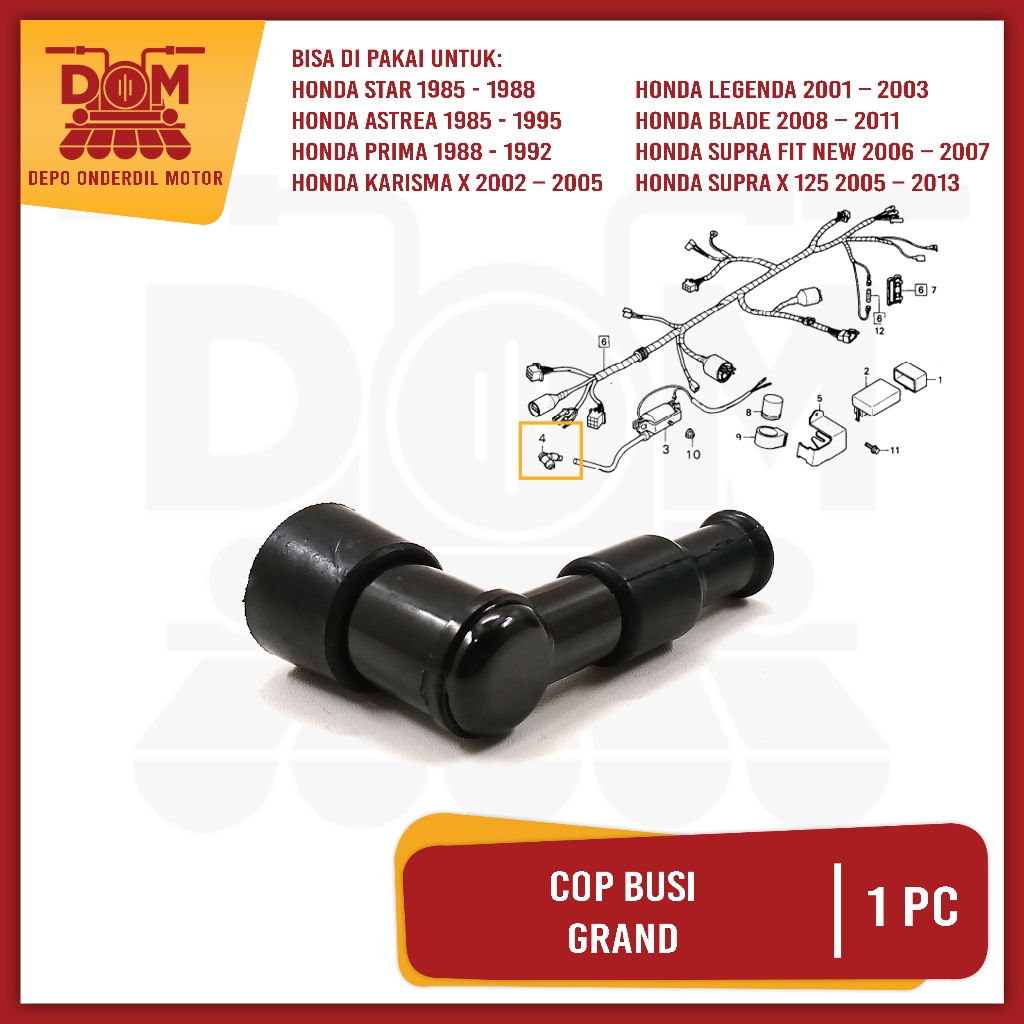 Cop Busi Grand (PSP) Cangklong Tutup Kop Cangkong Kepala Busi Honda Astrea 800 Star Prima Legenda