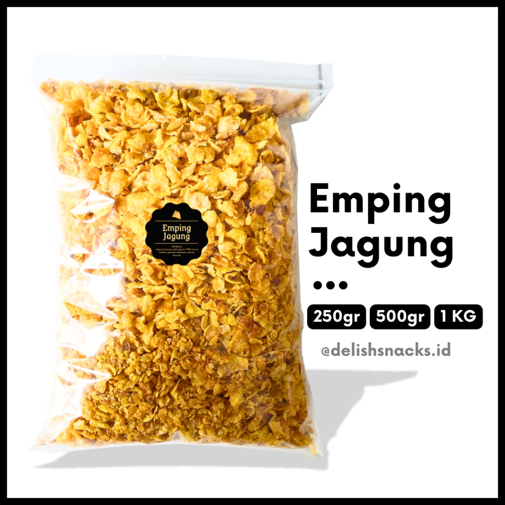 

[DELISH SNACKS] Emping Jagung (Grosir) 250gr 500gr 1 KG / Snack Cemilan Camilan Grosiran Pedas Manis