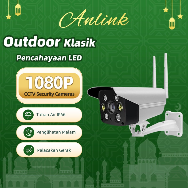 CCTV WiFi Outdoor 1080P Pantau Rumah Toko Gudang Siang Malam Audio 2 Arah Mudah Pasang Tahan Hujan