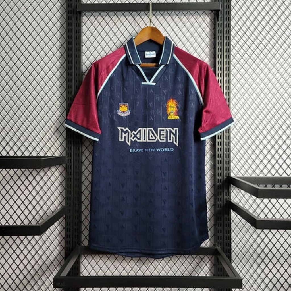 Jersey Retro Vintage West.Ham X Iron Maiden Home 1999 2000 2001 GO HQ