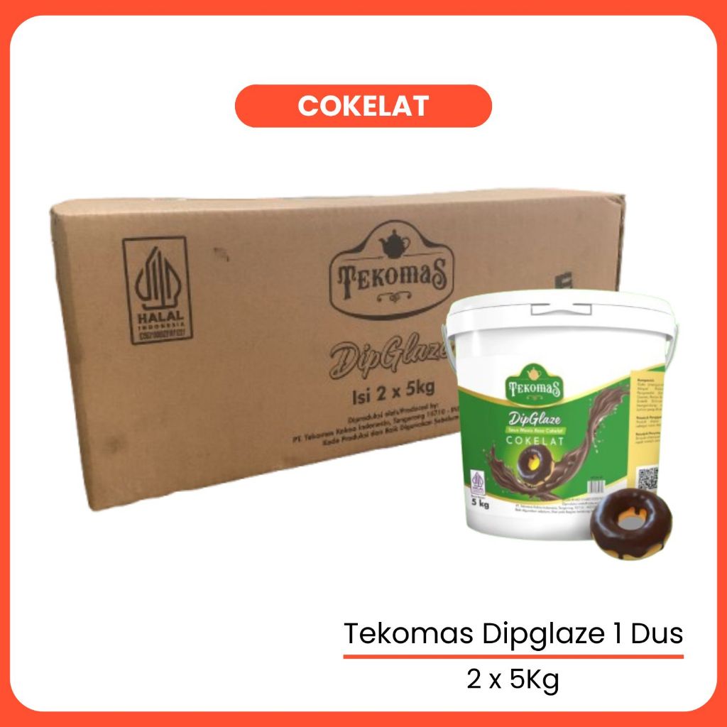

Tekomas Dip Glaze 1 Dus Isi 2 x 5Kg Rasa Cokelat Topping Donut Roti Kue Premium