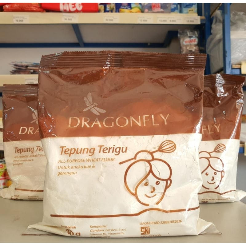 

1 Pcs Tepung Terigu Dragon Fly Tepung Protein Rendah 500 Gr