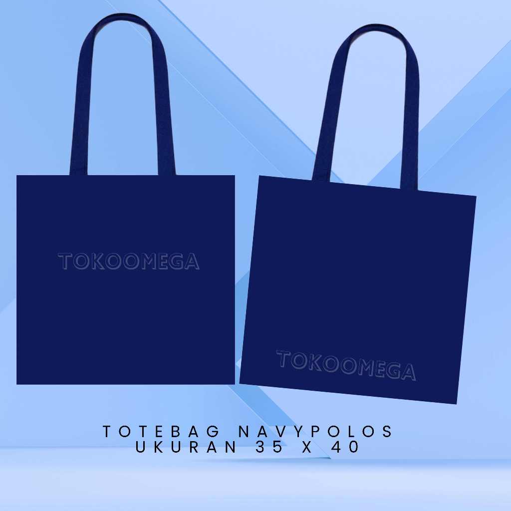 Totebag Tas Kanvas Navy Polos 35x40