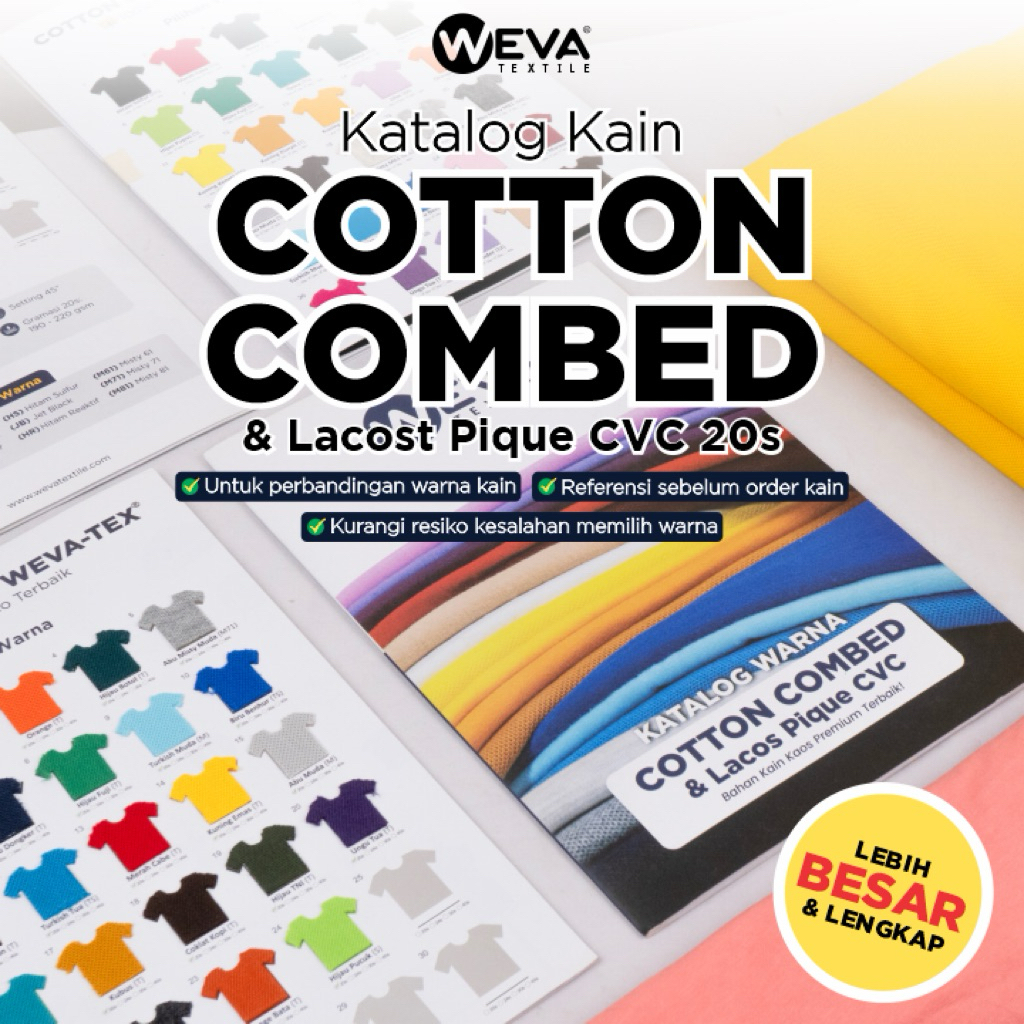 Buku Katalog Bahan Kain Cotton Combed Premium Lebih Besar dan Lengkap