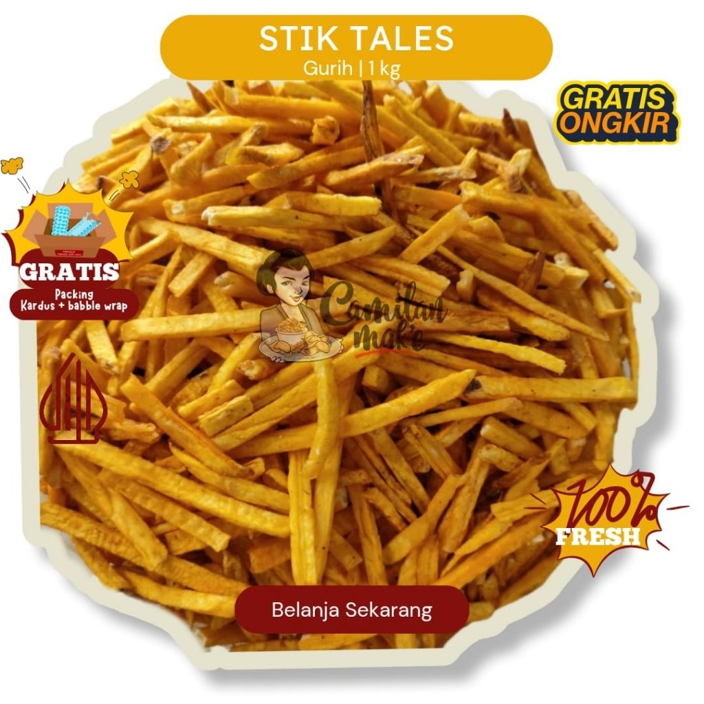 

STIK TALES ASLI/ CAMILAN MAK'E/ STIK TALAS ORIGINAL/ CEMILAN STIK TALAS/ CAMILAN TALES/ JAJANAN TALAS/ SNACK KILOAN
