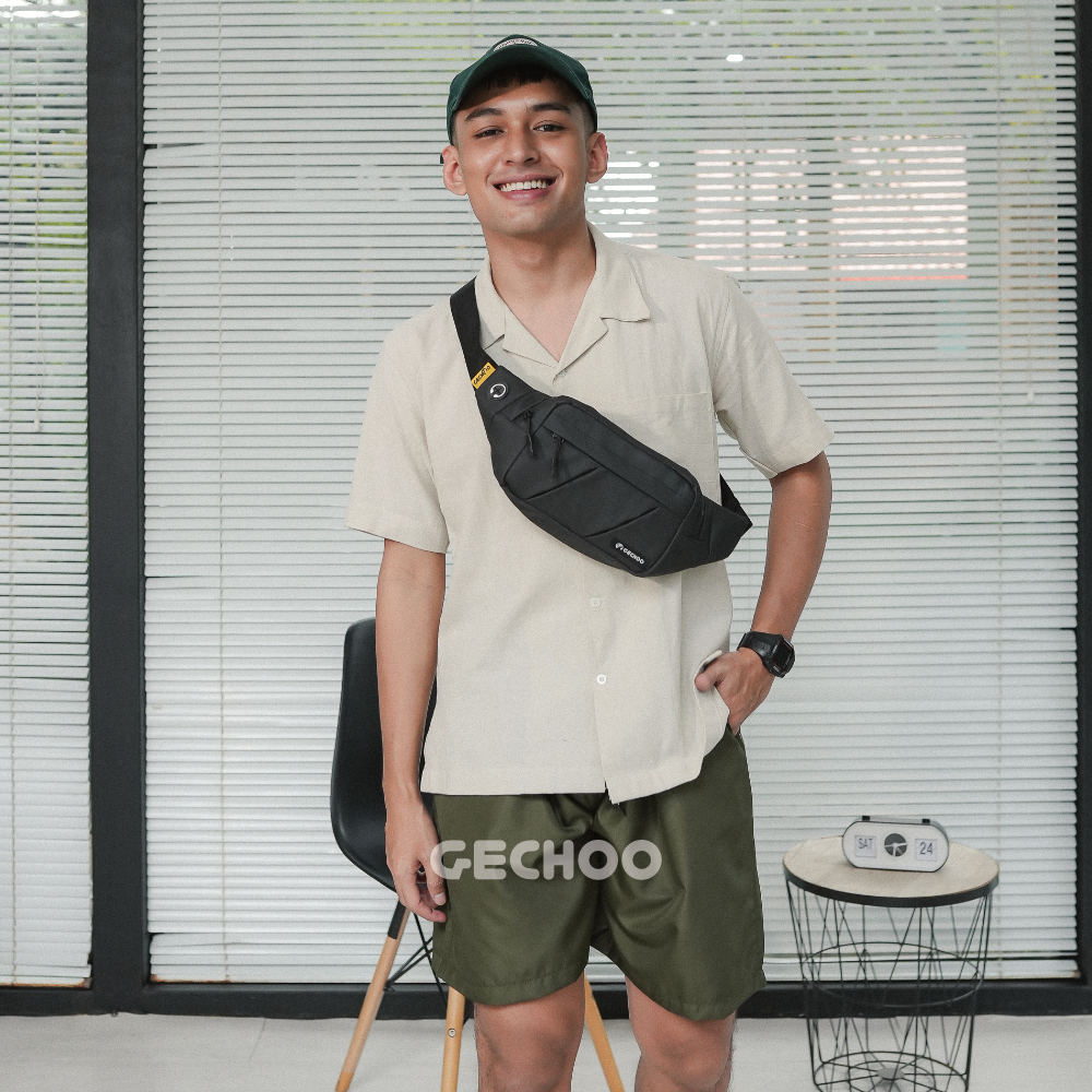 GECHOO - Tas Waistbag Fabio Bum Bag Belt Tas Pinggang Pria Anti Air Bimo Tas HP Tas Dompet CB