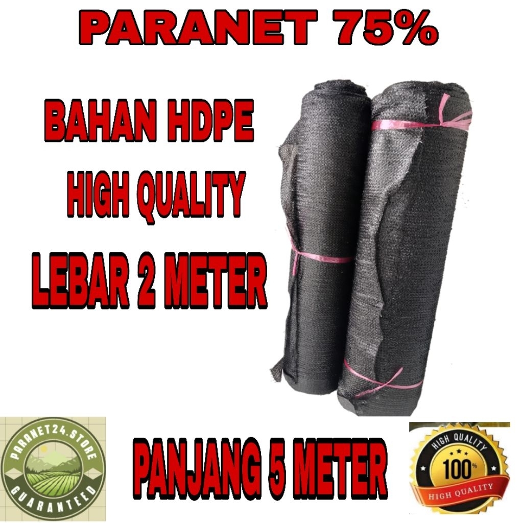PARANET 75%,JARING PARANET 75%,PENEDUH TANAMAN 75%, LEBAR 2 METER PANJANG 5 METER