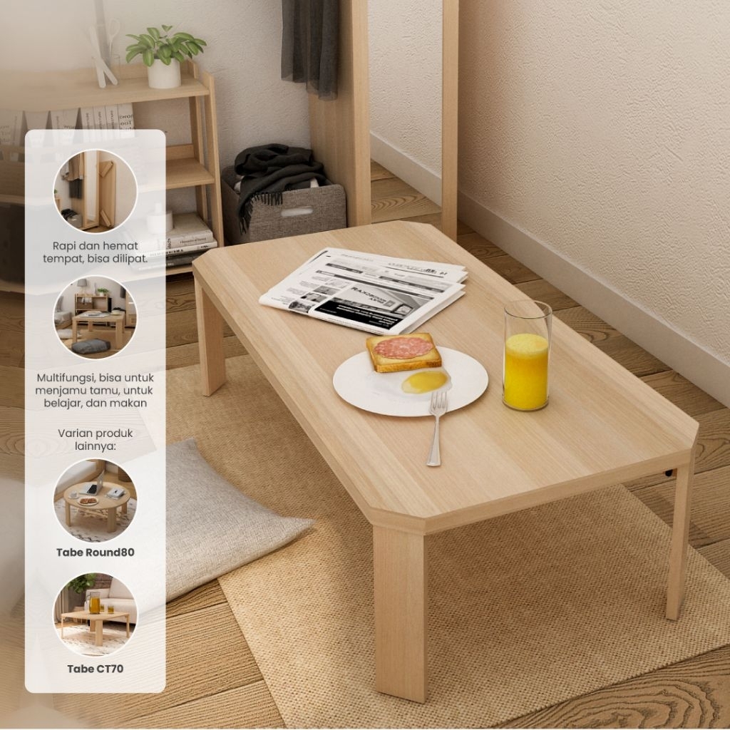 Meja Tamu Lipat Lesehan Tabe Ct120 Pira Promo Murah Minimalis