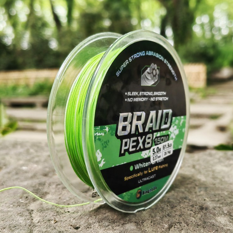 Benang 150m PE X8 Casting Senar Pancing Hijau Mudah Tali Pancing 0.12mm~0.5mmTenggelam Kuat Lure Fis