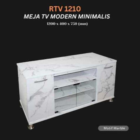 [mebelmurahsby] FREE RAKIT MEJA TV / RAK TV MINIMALIS KACA RTV 1210