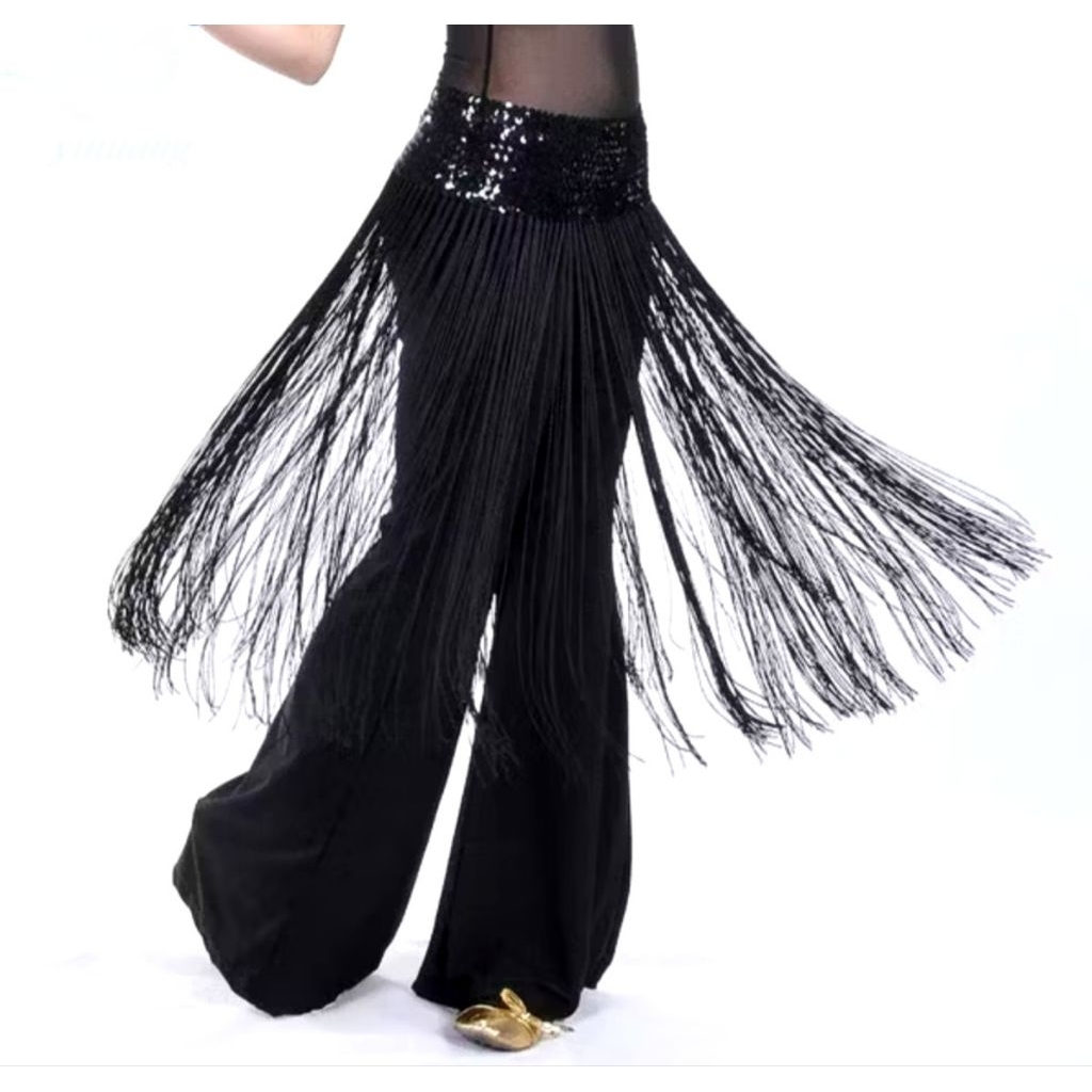 Belt Belly Dance Tassel Rumbai Panjang Anak Dewasa Rok Zumba