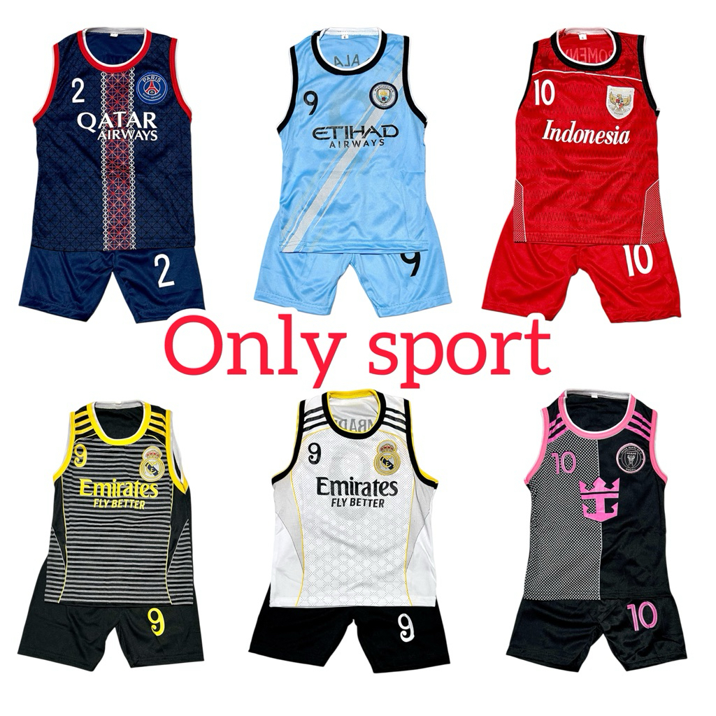 SETELAN BAJU BOLA SINGLET ANAK-ANAK TERBARU/SET BAJU BOLA SINGLET ANAK TERMURAH/KAOS SINGLET ANAK/BA