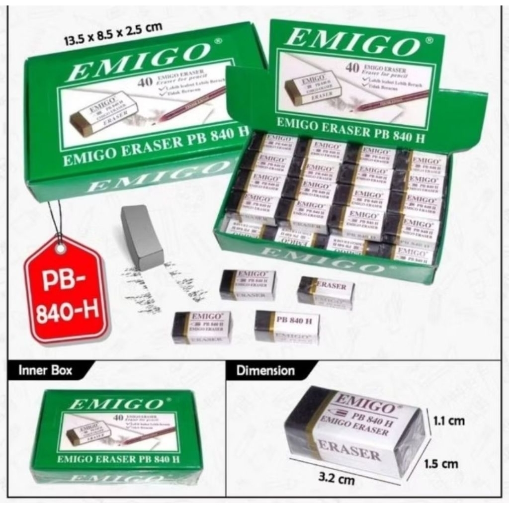 

(40pcs) Hapusan emigo/hapusan murah/hapusan pensil