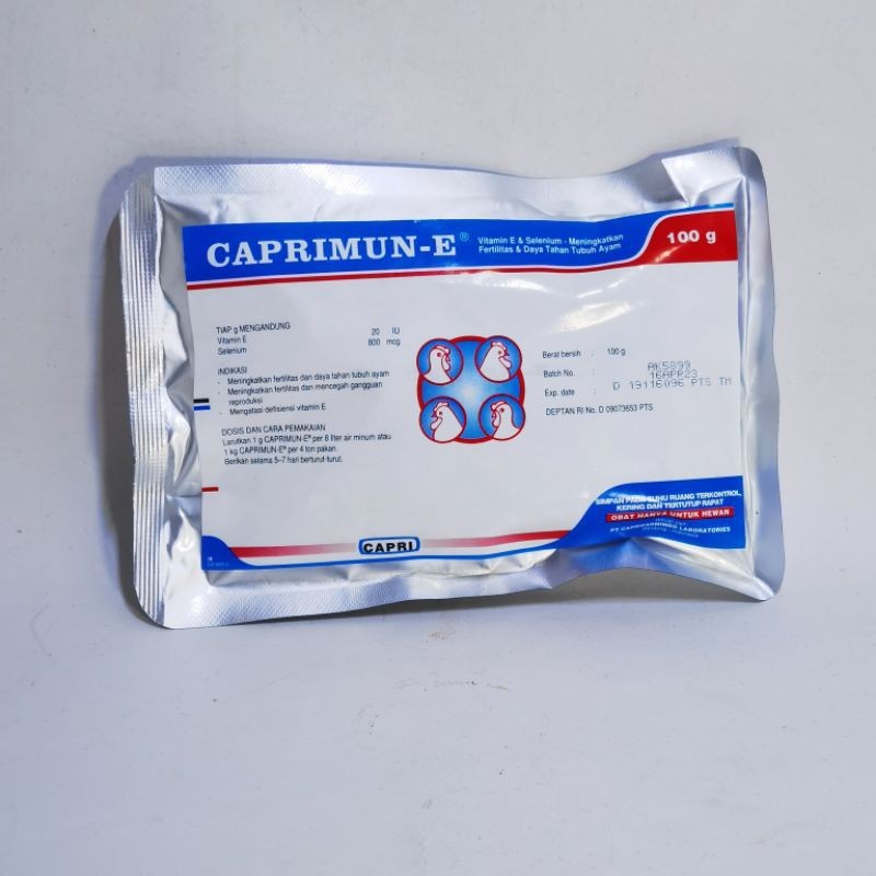 CAPRIMUN E Vitamin E & Selenium – Tingkatkan Fertilitas Telur Ayam & Unggas