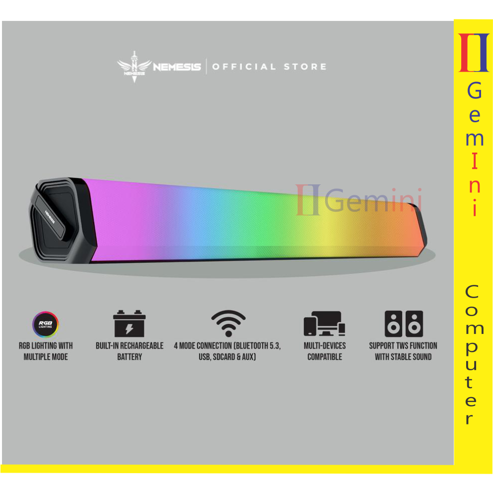 Speaker Soundbar Bluetooth Portable Nemesis BESH X100-Soundbar