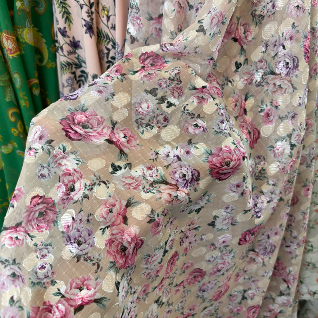 kain Ceruty Uragiri Premium Motif - kain motif pinggir - kain motif bunga - kain sifon rubiah motif 