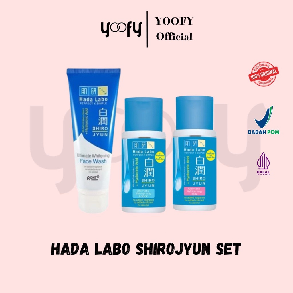 ( BUNDLING SET ) HADA LABO SHIROJYUN SET / HADA LABO TONER FACE WASH MOISTURIZER