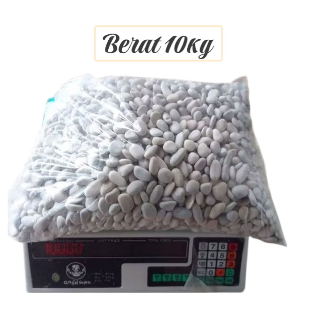 Batu koral putih paling kecil 10kg/Batu putih/Batu taman/Batu hias/Batu sikat/Batu koral