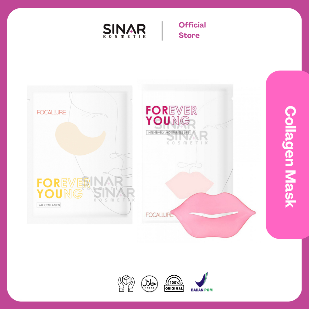 Focallure Collagen Mask | 24K Gold Eye Mask | Hydra Gel Eye Mask | Moisturizing Lip Mask | Masker Ma