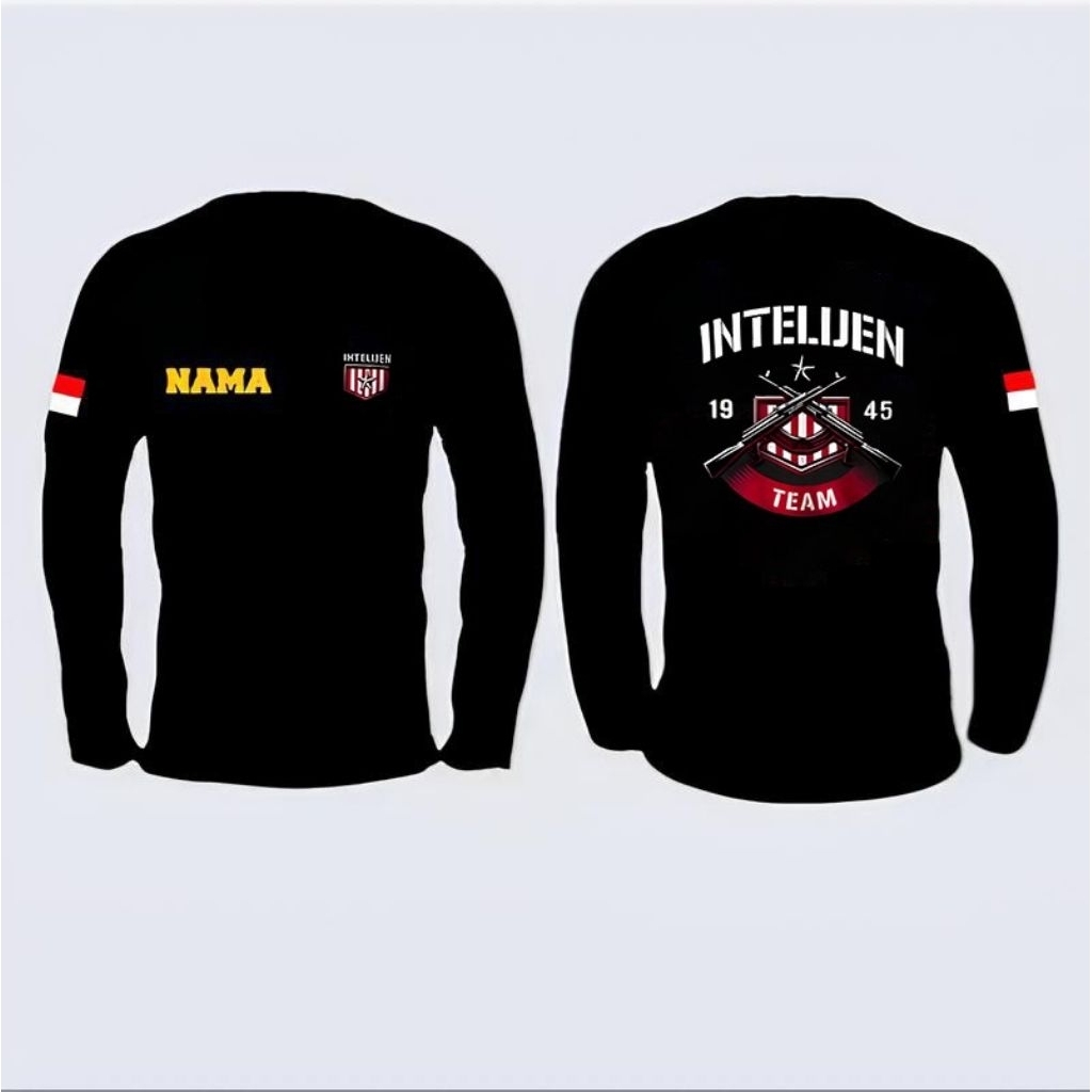 Kaos Lengan Panjang Team Intelijen Custom Nama