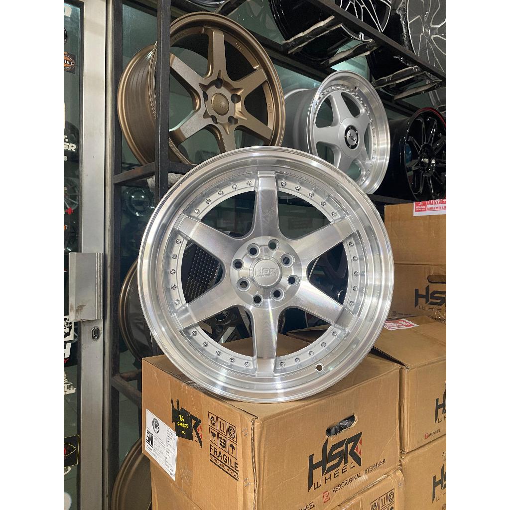 Hsr Wheel Borgo Series Velg Mobil Celong Ring 17 Lebar 75/85 Warna Silver BRUSH Lobang Baut 4