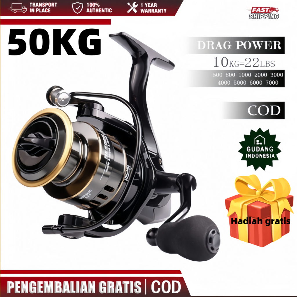 FAWIAGEE DAIWA REEL COD REEL PANCING HE1000 - 7000 10 KG/ REEL PANCING MURAH KUAT / REEL PANCING