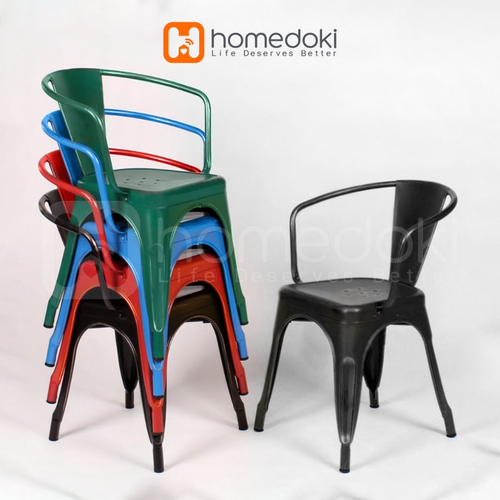 Homedoki Kursi Bar/Kursi Cafe/Kursi Makan Minimalis/Kursi Makan Besi/Kursi Kantor