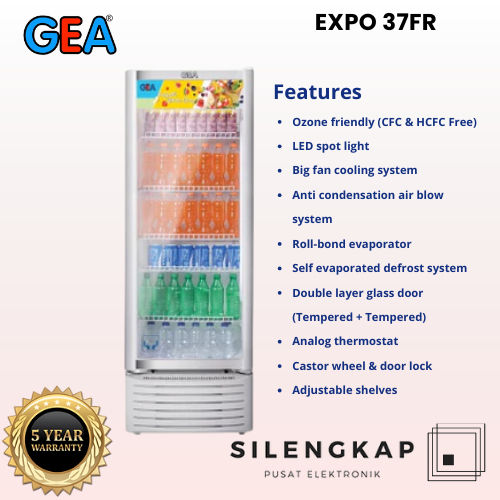 SHOWCASE GEA EXPO 30FR 222 LITER 4 RAK GARANSI RESMI