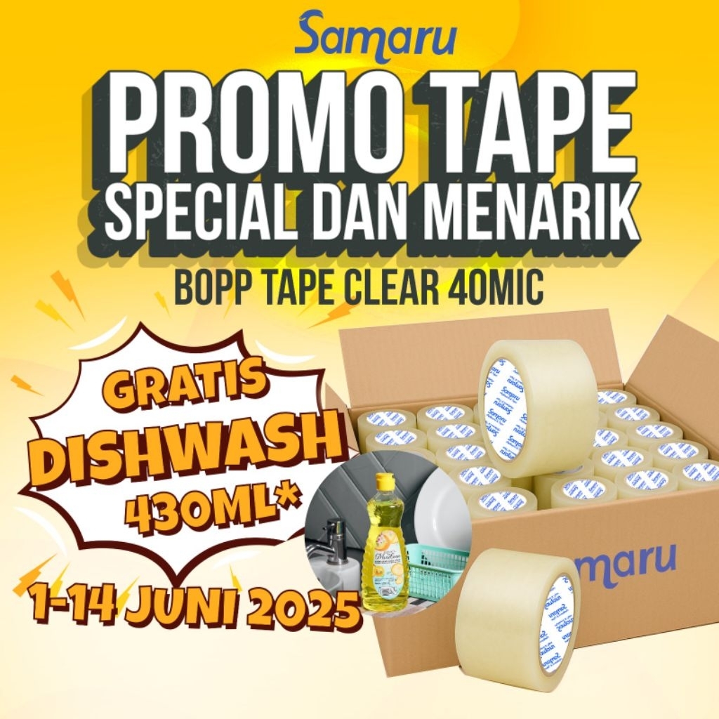 

LAKBAN BENING/ISOLASI BENING/OPP CLEAR/OPP BENING SAMARU 1 BOX 40 MICRON