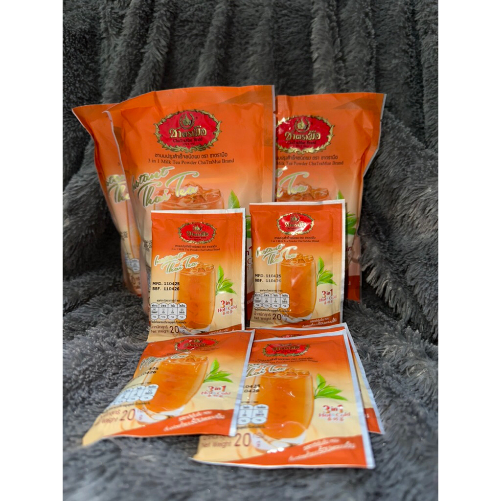 

ChaTraMue Brand Thai Tea Instant Original - 3 in 1 Milk Tea Powder 20g - halal