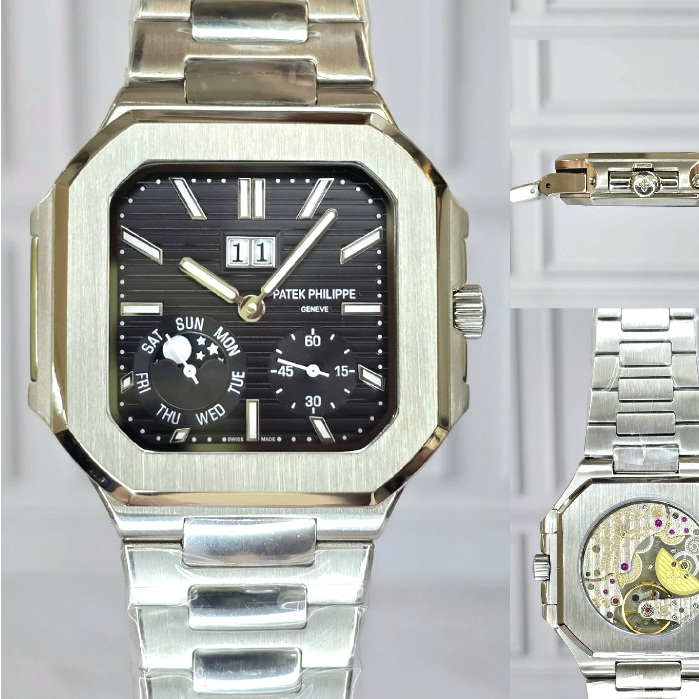 Jam Tangan Pria Patek Phlippe Cubitus 5822P Automatic Movement Dial Black