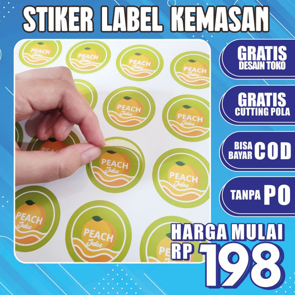 

CETAK STIKER LABEL OLSHOP MAKANAN MINUMAN MURAH SUDAH CUTTING/Cetak stiker A3+ sudah potong untuk label makanan minuman / Bahan Chromo atau Bontak