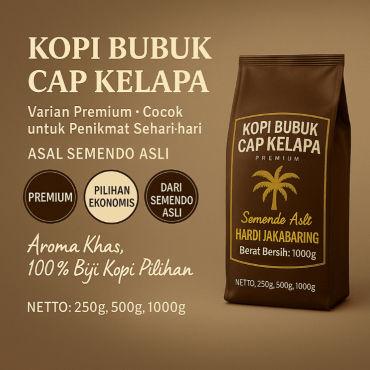 

Kopi Bubuk Premium Cap Kelapa Semendo Asli Asal Palembang